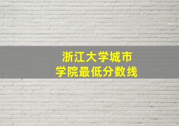 浙江大学城市学院最低分数线