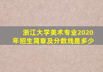 浙江大学美术专业2020年招生简章及分数线是多少