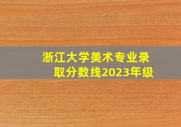 浙江大学美术专业录取分数线2023年级