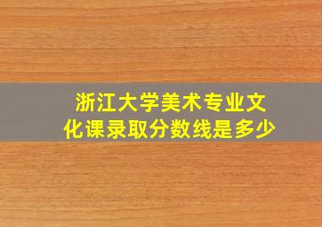 浙江大学美术专业文化课录取分数线是多少