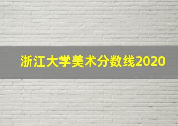 浙江大学美术分数线2020