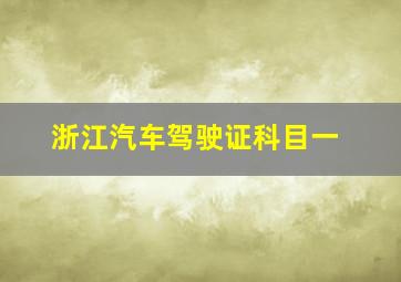 浙江汽车驾驶证科目一