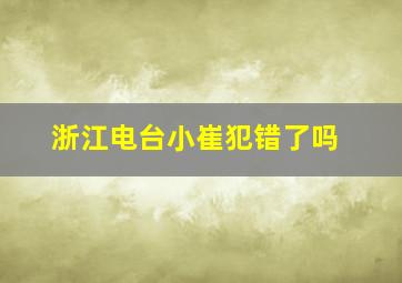 浙江电台小崔犯错了吗