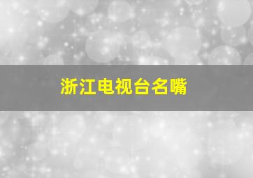 浙江电视台名嘴