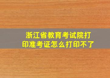 浙江省教育考试院打印准考证怎么打印不了