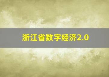 浙江省数字经济2.0