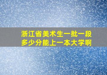 浙江省美术生一批一段多少分能上一本大学啊