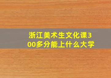 浙江美术生文化课300多分能上什么大学