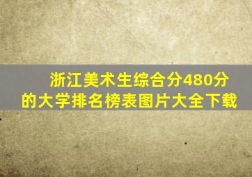 浙江美术生综合分480分的大学排名榜表图片大全下载