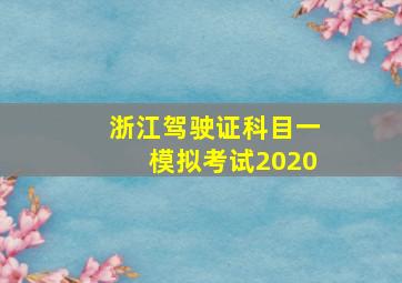 浙江驾驶证科目一模拟考试2020