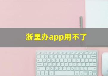 浙里办app用不了