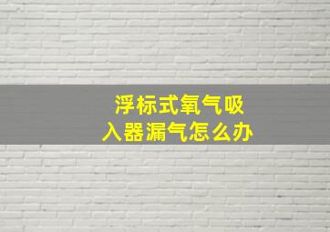 浮标式氧气吸入器漏气怎么办