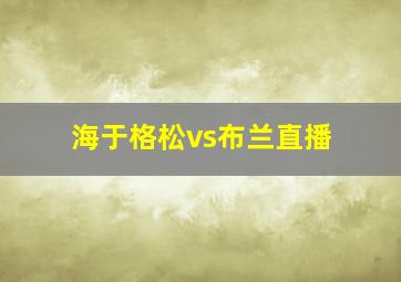 海于格松vs布兰直播