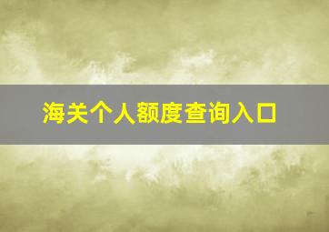 海关个人额度查询入口