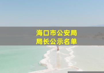 海口市公安局局长公示名单