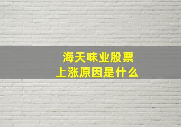 海天味业股票上涨原因是什么