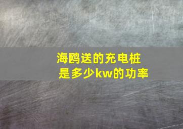 海鸥送的充电桩是多少kw的功率