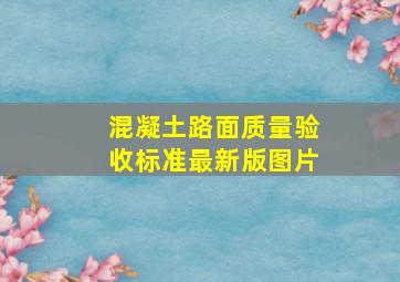 混凝土路面质量验收标准最新版图片