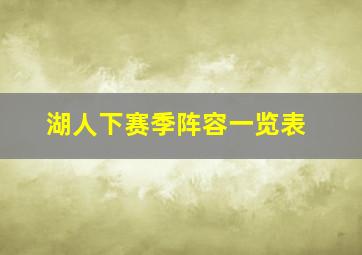 湖人下赛季阵容一览表