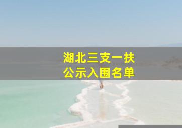 湖北三支一扶公示入围名单