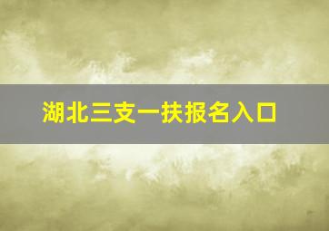 湖北三支一扶报名入口