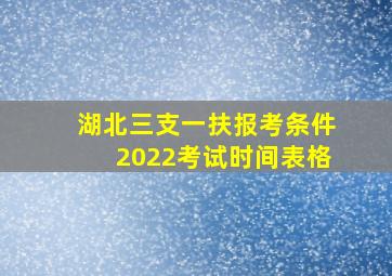 湖北三支一扶报考条件2022考试时间表格