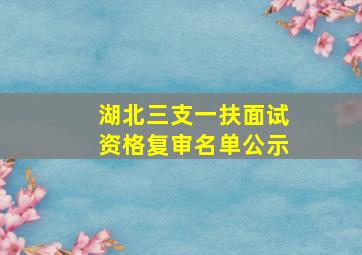 湖北三支一扶面试资格复审名单公示