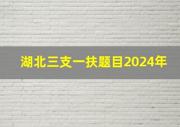 湖北三支一扶题目2024年