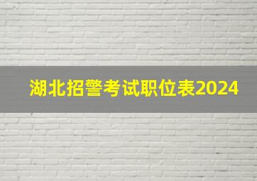 湖北招警考试职位表2024