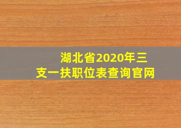 湖北省2020年三支一扶职位表查询官网