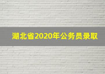 湖北省2020年公务员录取