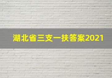 湖北省三支一扶答案2021