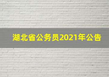 湖北省公务员2021年公告