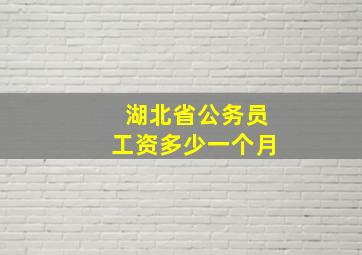 湖北省公务员工资多少一个月