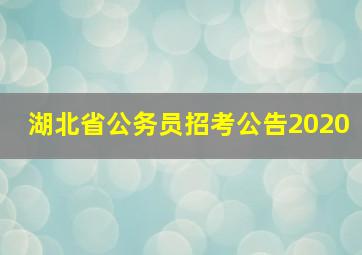 湖北省公务员招考公告2020