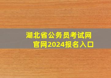 湖北省公务员考试网官网2024报名入口