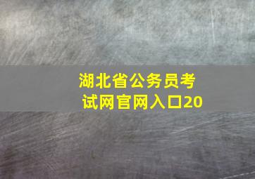 湖北省公务员考试网官网入口20