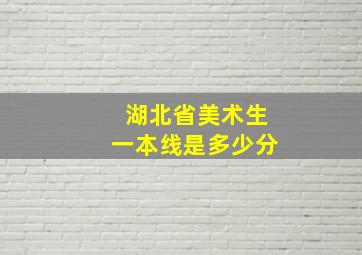 湖北省美术生一本线是多少分