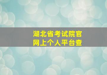 湖北省考试院官网上个人平台查