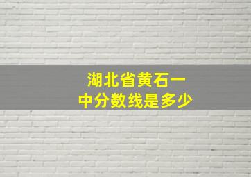 湖北省黄石一中分数线是多少