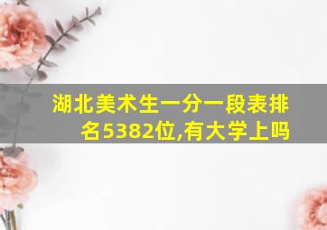 湖北美术生一分一段表排名5382位,有大学上吗