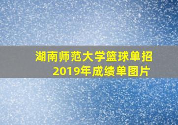 湖南师范大学篮球单招2019年成绩单图片