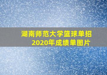 湖南师范大学篮球单招2020年成绩单图片