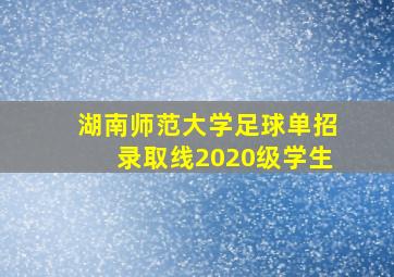 湖南师范大学足球单招录取线2020级学生