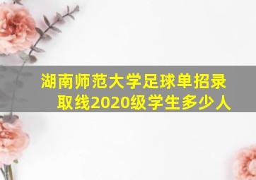 湖南师范大学足球单招录取线2020级学生多少人