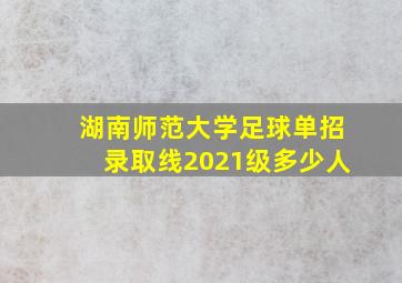 湖南师范大学足球单招录取线2021级多少人