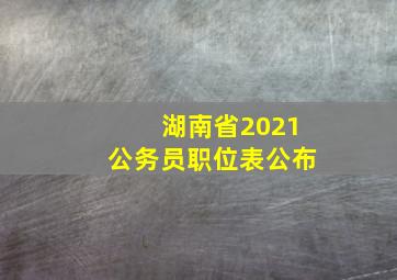 湖南省2021公务员职位表公布