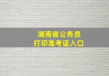 湖南省公务员打印准考证入口