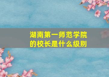 湖南第一师范学院的校长是什么级别