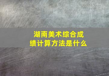 湖南美术综合成绩计算方法是什么